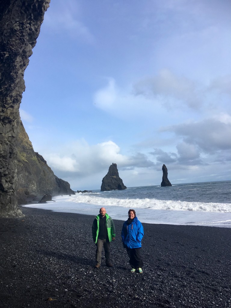 One among many photos from Iceland, at a Black Beach with my sister